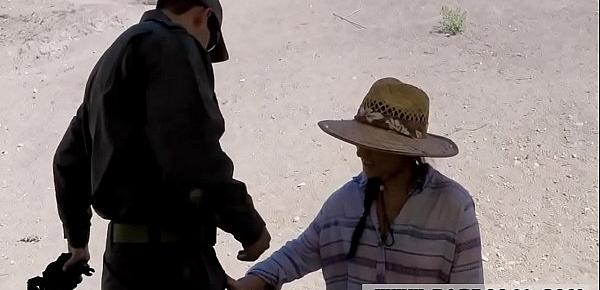  Hot brunette s scissoring Mexican border patrols have rummaged up